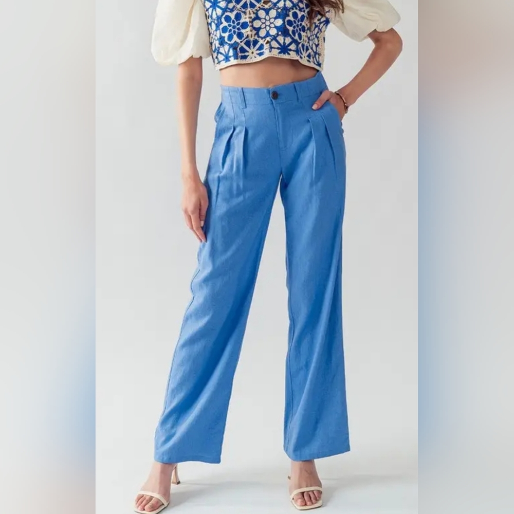 #50 🛑25 M, L  Boho Linen Blend Pull On Pants - Picture 4 of 7